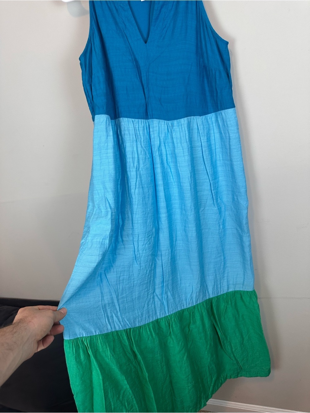 J. Jill Color-Block Maxi Dress in Mediterranean Multi Pockets Size XS - Picture 8 of 13